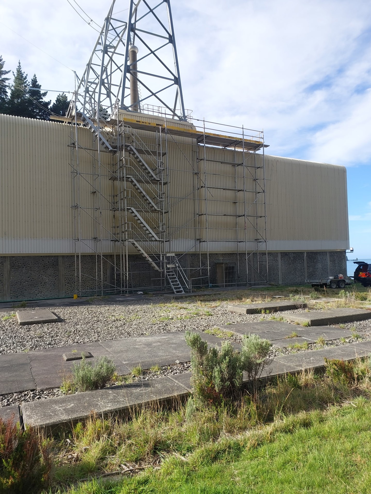 Substation Building Scaffold — Industrial